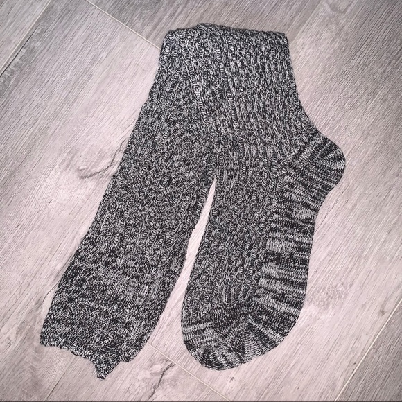 New Richer Poorer Knee High Long Socks Gray Black Heathered One Size - Picture 4 of 5